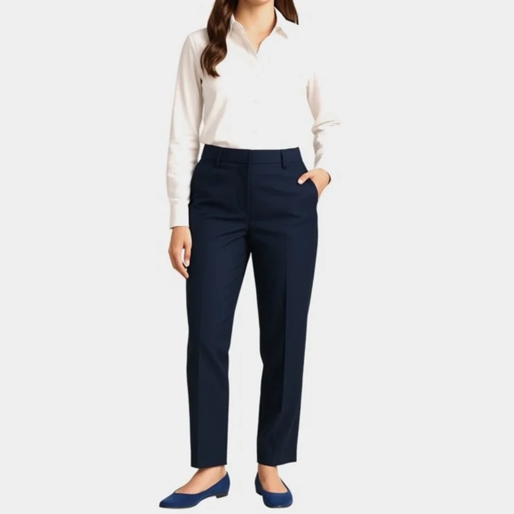 Ann Taylor‎ Factory Navy Blue Slim Ankle Career Dress Pants Dark Academia 97-08